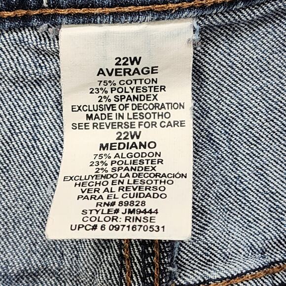 JMS just My Size Jeans Womens 22W Blue High Rise Bootcut Stretch Denim Casual - Picture 7 of 13